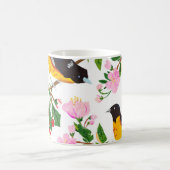 模様は鳥花だ。紋が出ている コーヒーマグカップ (中央)