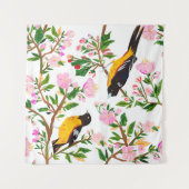 模様は鳥花だ。紋が出ている タペストリー (正面(横))