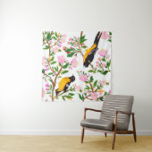 模様は鳥花だ。紋が出ている タペストリー (インサイチュ(横))