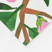 模様は鳥花だ。紋が出ている フリースブランケット (角)