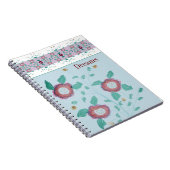模様デザイナーでアクセント付きの花 ノートブック (右側)