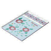 模様デザイナーでアクセント付きの花 ノートブック (左側)