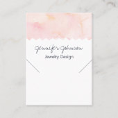 模様ネックレス水彩バラ表示カード 名刺 (正面)