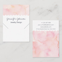 模様ネックレス水彩バラ表示カード 名刺