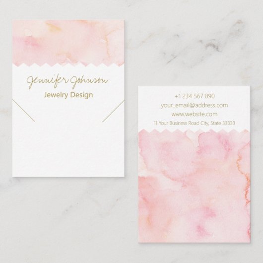 模様ネックレス水彩表示カード 名刺 (正面/裏面)