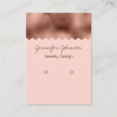 模様バラ金箔イヤリングホルダー表示カード 名刺 (正面)