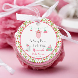 模様ベビーシャワー付きイチゴベビー衣装 フェイバータグ