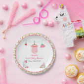 模様ベビーシャワー付きイチゴベビー衣装 ペーパープレート (パーティー)