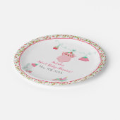 模様ベビーシャワー付きイチゴベビー衣装 ペーパープレート (アングル)