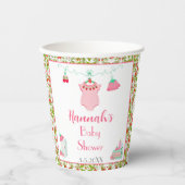 模様ベビーシャワー付きイチゴベビー衣装 紙コップ (正面)