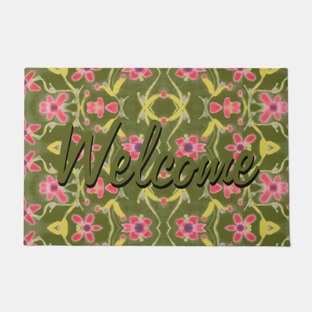 模様モダン付きドアマかわいらしット ドアマット (正面)