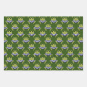 模様レトロ水着カエル動物 ラッピングペーパーシート (正面)