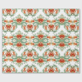 模様付きの赤流を使ったシームレスな装飾模様 ラッピングペーパー (フラット)
