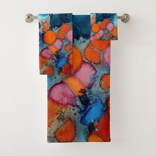 模様付き浴室タオルセット バスタオルセット (インサイチュ)