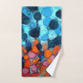 模様付き浴室タオルセット バスタオルセット (ハンドタオル)