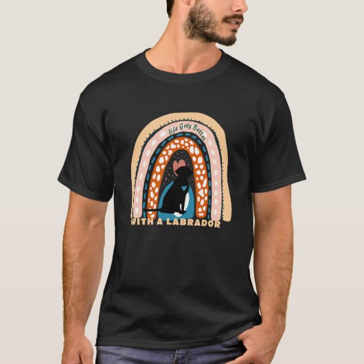 模様入りレインボーラブラドール・レトリバー1 Tシャツ (正面)
