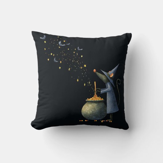 模様戻し付きマウスウィザード枕 クッション (正面)