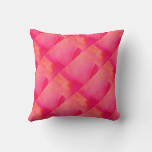 模様水彩洗い抽象芸術ピンクレッド枕 クッション (裏面)