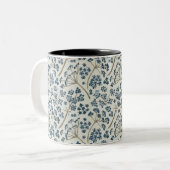 模様青い水色の茎キャラウェイフラワー ツートーンマグカップ (正面左)