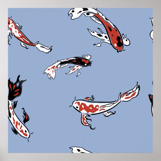 模様魚鯉コイコイ鯉 ポスター (正面)