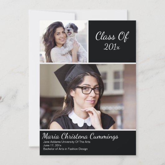 模範的な学者の卒業発表 案内状 (正面)