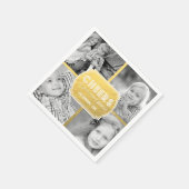 模造のな金ゴールドの応援の写真のコラージュ|の休日のナプキン スタンダードカクテルナプキン (角)