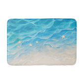模造ビーチサンドスターフィッシュアニメスタイル バスマット (正面)