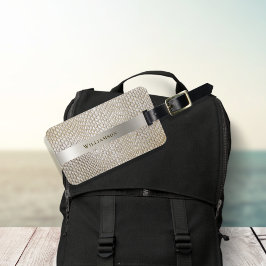 模造蛇皮革金ゴールドチタンラベル ラゲッジタグ