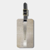 模造蛇皮革金ゴールドチタンラベル ラゲッジタグ (正面縦)
