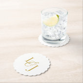 模造金ゴールドカップルイニシャルモノグラム結婚ズ ペーパーコースター (インサイチュ)