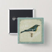 権利に直面しているヴィンテージの鳥 缶バッジ (正面&裏面)