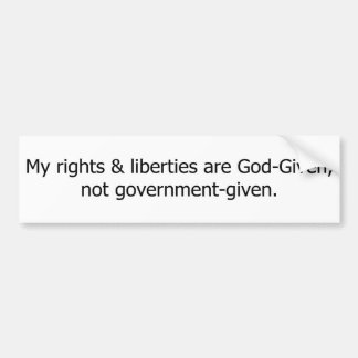 権利は神与えられます バンパーステッカー