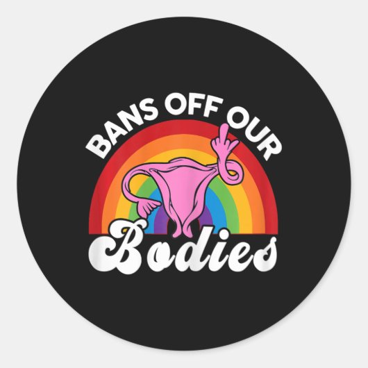 権利は私たちの体の中指Feを禁止 ラウンドシール (正面)
