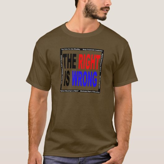 権利は間違っています Tシャツ (正面)