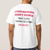 権利はPeople、Corporationsのためではないです人々です Tシャツ (裏面)