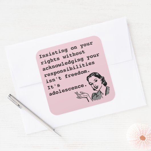 権利を主張して… スクエアシール (封筒)