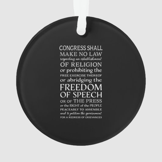 権利章典の文字言論の自由 オーナメント (裏面)