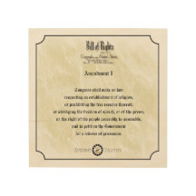 権利章典-第1修正の素朴な壁のプラク