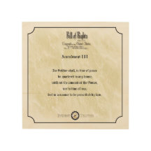 権利章典-第3修正の素朴な壁のプラク