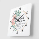 権力が祈りの言葉する スクエア壁時計 (傾斜)