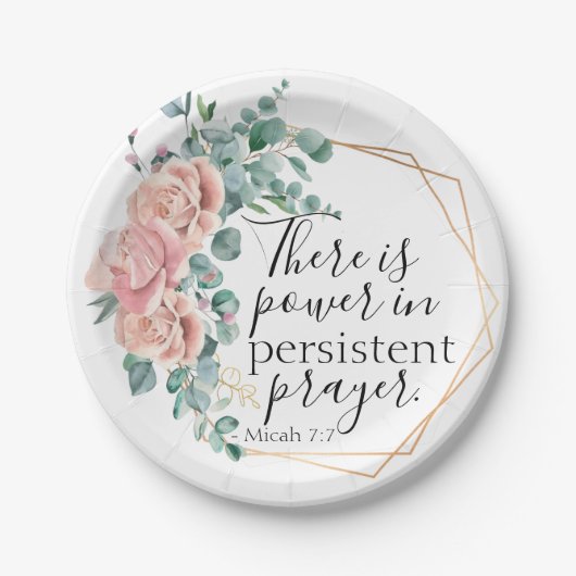 権力が祈りの言葉する ペーパープレート (正面)