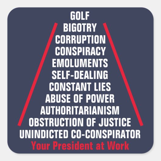 権力汚職共謀者トランプの乱用 スクエアシール (正面)