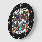 権威を主張する料理長 ラージ壁時計 (傾斜)