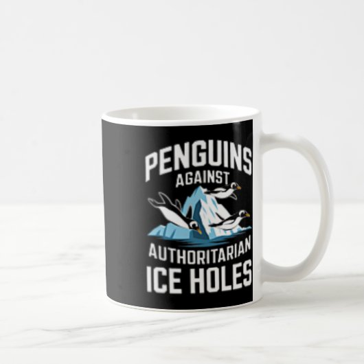 権威主義的なアイスホールの反対トランプペンギン Sta コーヒーマグカップ (右)