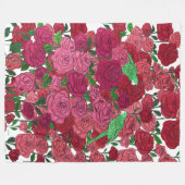 権限の付与バラ フリースブランケット (正面(横))