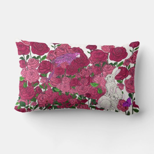 権限の付与バラ ランバークッション (裏面)