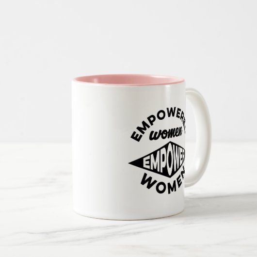 権限を与えられた女性は女性に権限を与えます ツートーンマグカップ (正面右)