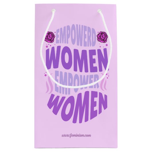 権限を与えられた女性は引用文紫の文字 スモールペーパーバッグ (裏面)