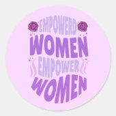 権限を与えられた女性は引用文紫の文字 ラウンドシール (正面)