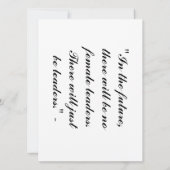 「権限を与えられた女、ハッピーデー！」 カード (裏面)